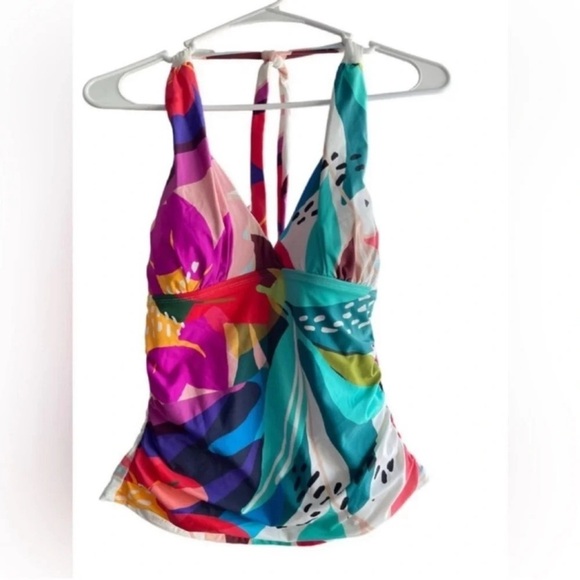 LA BLANCA Eclectic Shore Halter Tankini Top Size 4 - Picture 5 of 13